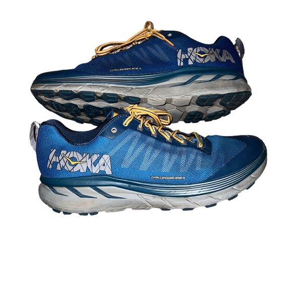 Blue w yellow laces Hoka men's sneakers size 12 - Picture 2 of 5